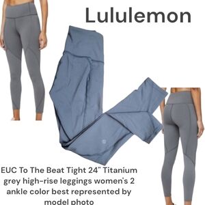 Lululemon Women's To The Beat Tight 24" W5BWES HR crop Legging Titanium grey 2